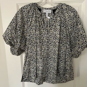 Apiece Apart Rosa Top in Fauna Black and Cream Floral